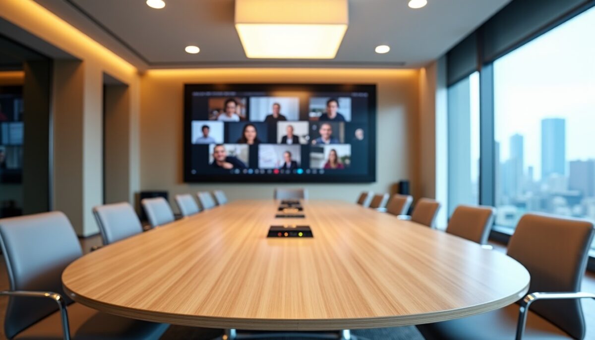 Réunions hybrides : les clés pour aménager une salle de réunion performante et connectée